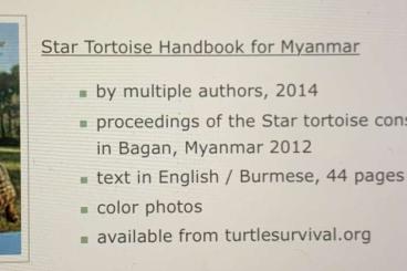 Literatur kaufen und verkaufen Foto: Star Tortoise Handbook for Myanmar